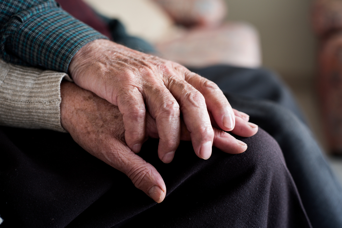 Old Man and Old Woman Holding Hands