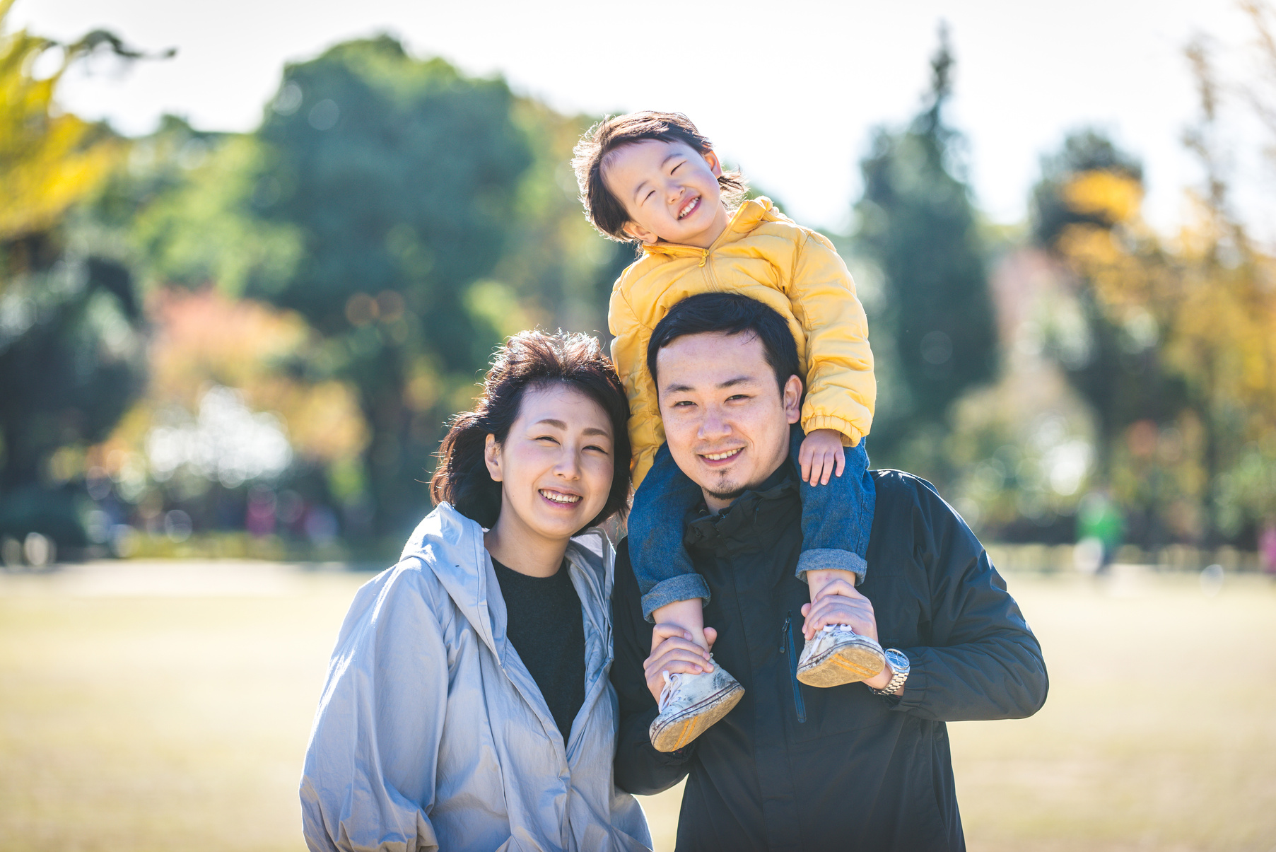 Japanese Family in a Park